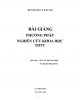 Bài giảng Phương pháp nghiên cứu khoa học TDTT: Phần 2 - PGS.TS. Mai Văn Muôn, TS. Nguyễn Đăng Chiêu