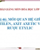 Bài giảng Hóa học 9 - Bài 46: Mối quan hệ giữa etilen, axit axetic và rượu etylic