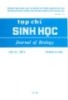 Tạp chí Sinh học: Tập 20 - Số 3 (Tháng 9 - 1998)