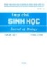 Tạp chí Sinh học: Tập 20 - Số 1 (Tháng 3 - 1998)